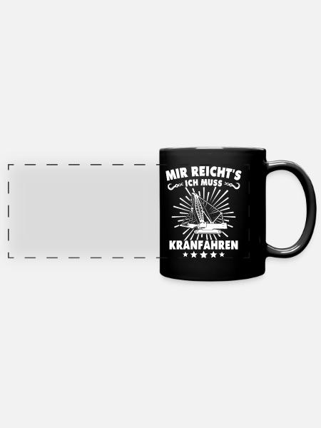 Kranfahrer Kran Kranfuehrer - Panorama-Tasse farbig - Schwarz