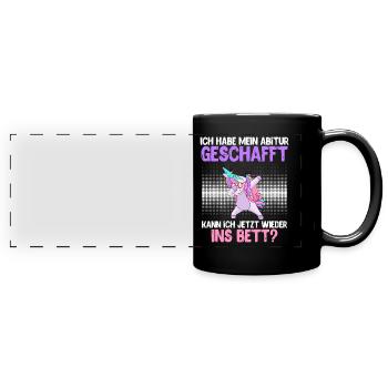 Abiturienten 2023 Abi geschafft - Panorama-Tasse farbig - Schwarz - Vorne