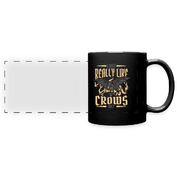 Oiseau corbeau corbeau Oiseau Corneille Animal - Mug panoramique uni - noir - Devant