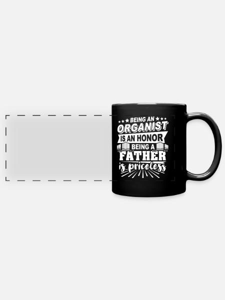 Orgelspieler Papa Organist - Panorama-Tasse farbig - Schwarz