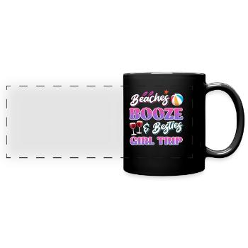 Beaches Booze Besties Girls Trip Spring Break - Panorama-Tasse farbig - Schwarz - Vorne