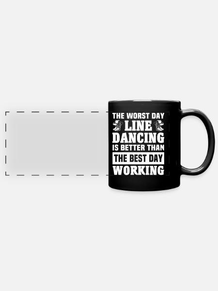 Line Dancing Line Dance - Panorama-Tasse farbig - Schwarz
