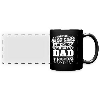 Slot Car Papa - Panorama-Tasse farbig - Schwarz - Vorne