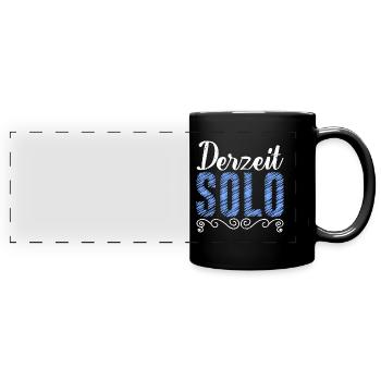 Derzeit Single Ich bin Single Party - Panorama-Tasse farbig - Schwarz - Vorne