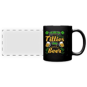 Je suis ici pour Titties et le Festival de la bière - Mug panoramique uni - noir - Devant