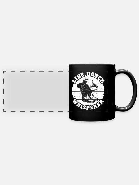 Line Dancing Line Dance - Panorama-Tasse farbig - Schwarz