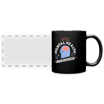 Santé mentale Estime de soi Sensibilisation mentale - Mug panoramique uni - noir - Devant