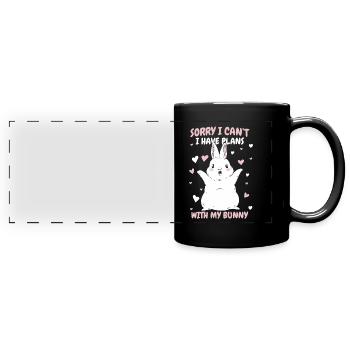 Lapin lapin animal de compagnie lapin - Mug panoramique uni - noir - Devant