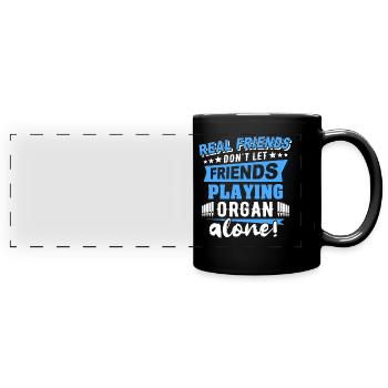 Organist Orgelspieler Orgel - Panorama-Tasse farbig - Schwarz - Vorne