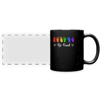 Autisme Neurodiversité Gentillesse - Mug panoramique uni - noir - Devant