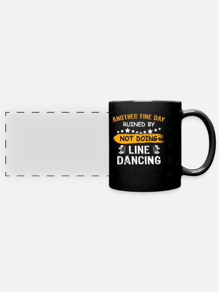 Line Dancer Line Dancing - Panorama-Tasse farbig - Schwarz