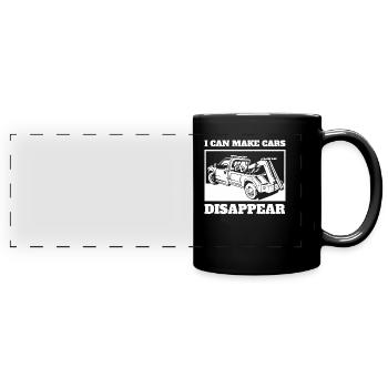 Abschleppwagen Truck Abschlepper - Panorama-Tasse farbig - Schwarz - Vorne