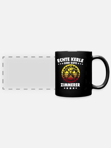 Zimmerer Sprüche Zimmermann - Panorama-Tasse farbig - Schwarz