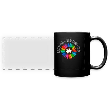 Autism Diversity Autistic Consciousness - Full Colour Panoramic Mug - black - Front