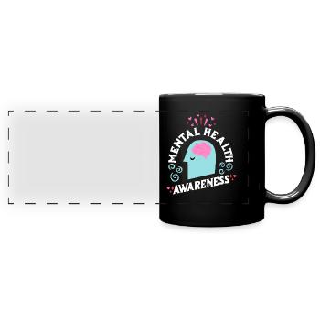 Santé mentale Estime de soi Sensibilisation mentale - Mug panoramique uni - noir - Devant