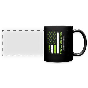 Mentale Gesundheit fördern Fight the Stigma - Panorama-Tasse farbig - Schwarz - Vorne