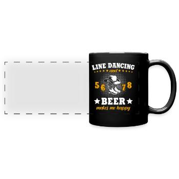 Danse en ligne - Mug panoramique uni - noir - Devant