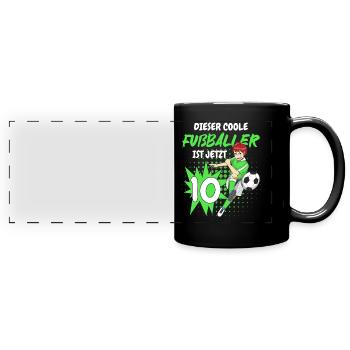 Geburtstagsgeschenk 10 Jahre Geburtstagskind - Panorama-Tasse farbig - Schwarz - Vorne