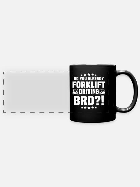 Staplerfahrer Gabelstapler - Panorama-Tasse farbig - Schwarz