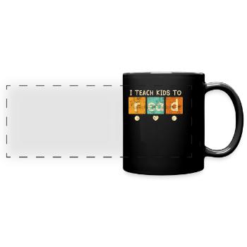 Professeur amateur de livres Booknerd Bookworm - Mug panoramique uni - noir - Devant