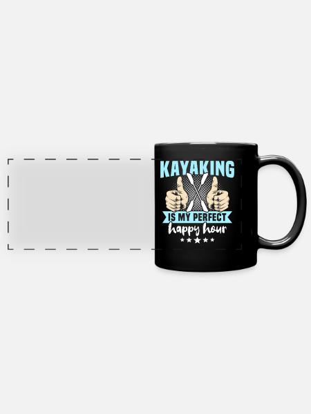 Kayaking Kayaker Kayak - Panorama-Tasse farbig - Schwarz
