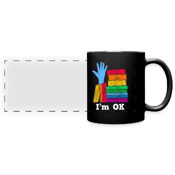 Buchlieberhaber Je suis OK avec les livres Amoureux des livres - Mug panoramique uni - noir - Devant