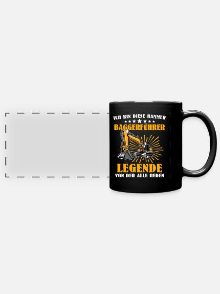 Baggerfuehrer Baggerfahrer - Panorama-Tasse farbig - Schwarz