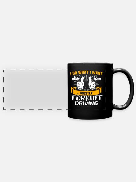 Gabelstapler Staplerfahrer - Panorama-Tasse farbig - Schwarz