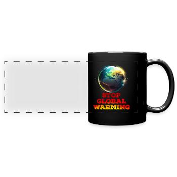 Global Warming Stop Save the Earth Climate activist - Full Colour Panoramic Mug - black - Front