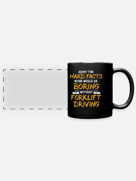 Stapler Gabelstapler - Panorama-Tasse farbig - Schwarz