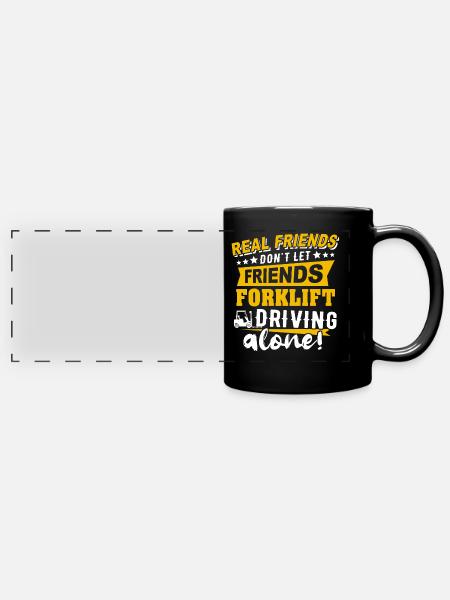 Stapler Gabelstapler - Panorama-Tasse farbig - Schwarz