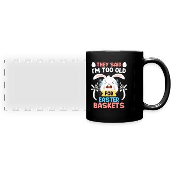 Lapin de Pâques Panier de Pâques Lapin Oeufs de Pâques - Mug panoramique uni - noir - Devant