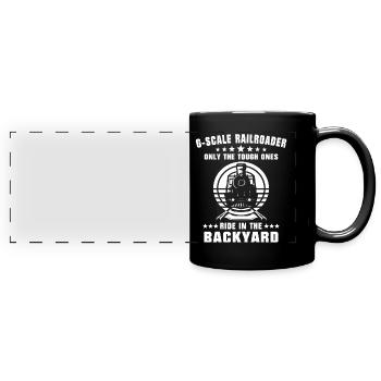 Garden Railway Model Railway G Gauge - Full Colour Panoramic Mug - black - Front