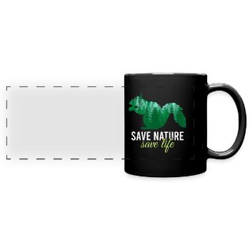 Sauver la nature Sauver la vie Conception Conservationnistes Environnement - Mug panoramique uni - noir - Devant