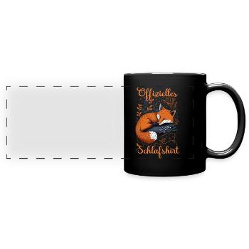 Fuchs Füchse Wildtier Waldtier Rotfuchs - Panorama-Tasse farbig - Schwarz - Vorne