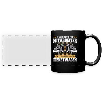 LKW Fahrer Fernfahrer Lastkraftwagenfahrer - Panorama-Tasse farbig - Schwarz - Vorne