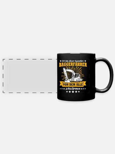 Baggerführer Baggerfahrer - Panorama-Tasse farbig - Schwarz