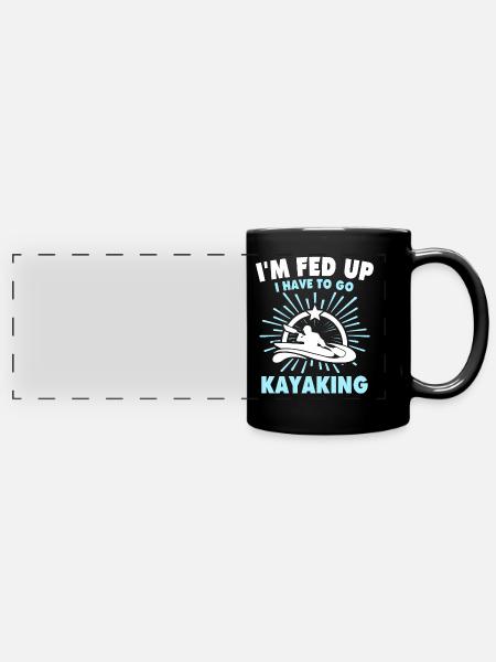 Kayaking Kayaker - Panorama-Tasse farbig - Schwarz