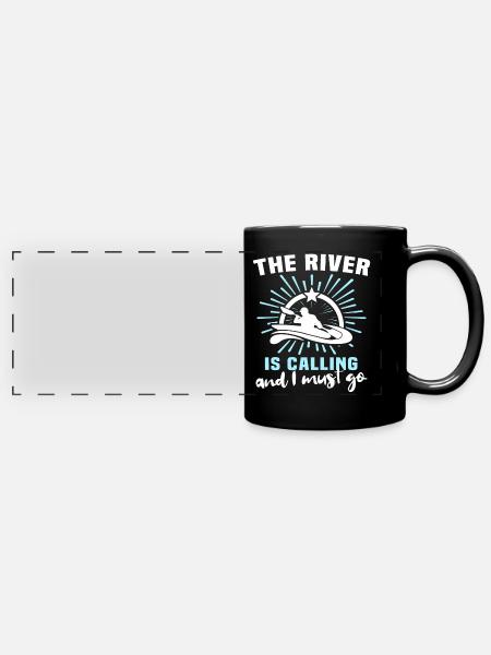 Kayaking Kayaker - Panorama-Tasse farbig - Schwarz