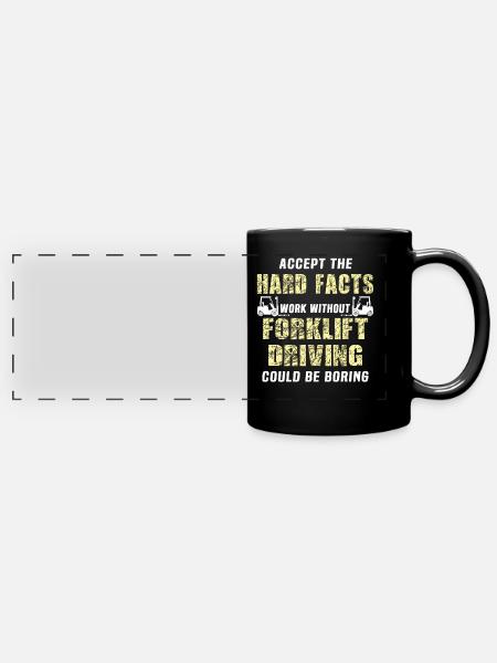 Stapler Staplerfahrer - Panorama-Tasse farbig - Schwarz