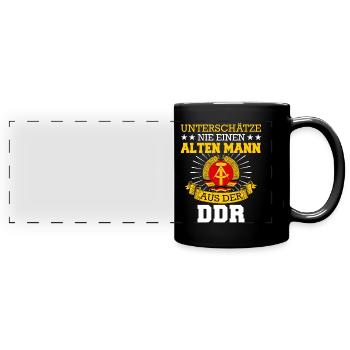 Ostdeutschland Osten Ossi DDR Heimat Ostblock - Panorama-Tasse farbig - Schwarz - Vorne