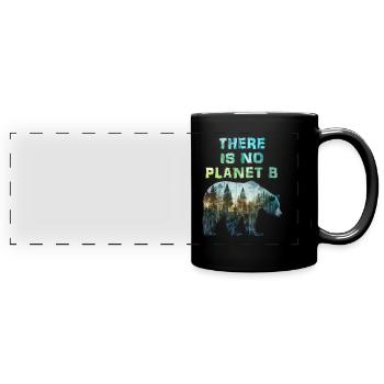 There is no Planet B Umweltschutz Earth Day - Panorama-Tasse farbig - Schwarz - Vorne