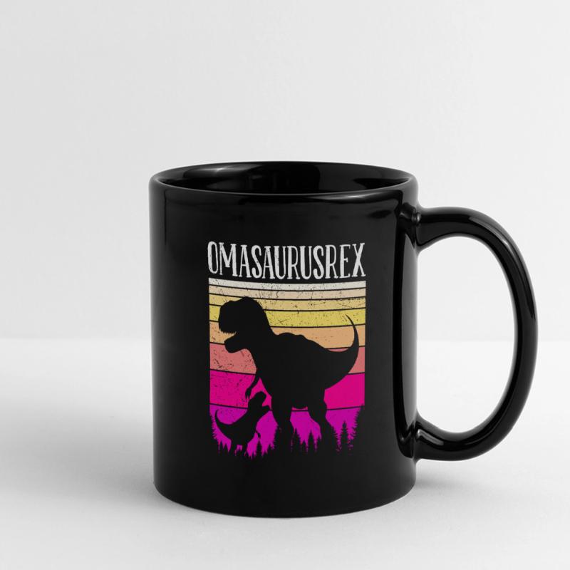 Omasaurus Muttertag Großmutter Dinosaurier Panorama-Tasse farbig