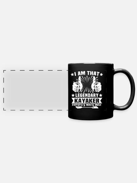 Kayaker Kayaking - Panorama-Tasse farbig - Schwarz