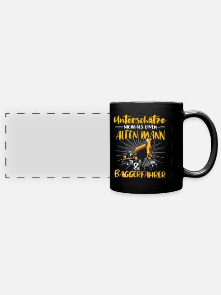 Baggerführer Bagger Baggerfahrer - Panorama-Tasse farbig - Schwarz