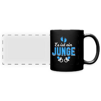 Es ist ein Junge werdende Mama 2024 Babyboy 2024 - Panorama-Tasse farbig - Schwarz - Vorne