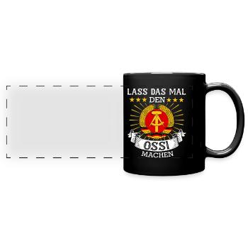 Ostdeutschland Osten Ossi DDR Heimat Ostblock - Panorama-Tasse farbig - Schwarz - Vorne