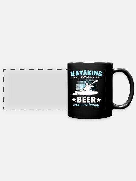 Kayaking Kayak - Panorama-Tasse farbig - Schwarz