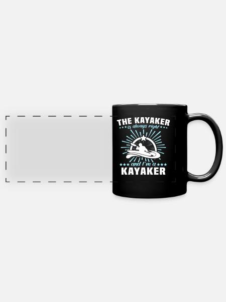Kayaking Kayak - Panorama-Tasse farbig - Schwarz