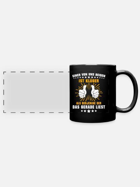Klüger Als Du - Panorama-Tasse farbig - Schwarz